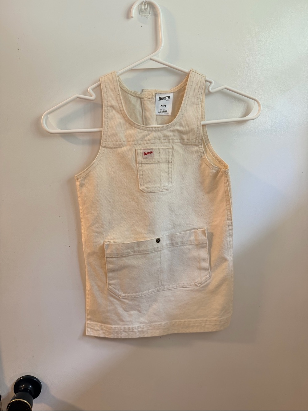 Duluth Trading Co Kids Cream Utility Tank Dress